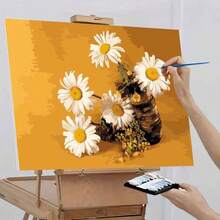 24-Color Adult DIY Digital Oil Painting Kit, 40*50cm/16*20inch, Includes 1pcs Canvas, 3pcs Different Paint Brushes & 1pcs Color Chart, Ideal For Living Room, Bedroom, Office & Home Wall Decoration, Perfect Gift For Valentine's Day, Birthday, Mother's Day, Christmas & All Holidays, Professional Adult Art Usage (Unframed) - Multicolor - View 4