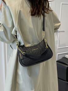 2024 New Elegant Women's Crossbody Bag, Minimalist Chic Shoulder Bag, Versatile Commuter Bag, Unique Design Small Purse - Black - View 2