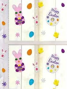 120/240pcs Easter Foam Stickers - Includes Designs Of Eggs, Rabbits, Chicks And Flowers, Suitable For Crafts, Greeting Cards And Home Party Decorations. Can Be Applied To Plastic, Glass, Fabric, Metal And Ceramic Surfaces, Spring Party DIY Decor - A - View 7