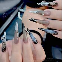 120 Peças Decorações de Arte de Unhas Acrílicas, Estrela Prateada, Planeta, Cruz, Maçaneta Punk, Algema, Peças Mecânicas, Acessórios de Arte de Unhas de Liga - Prata - Visão 4