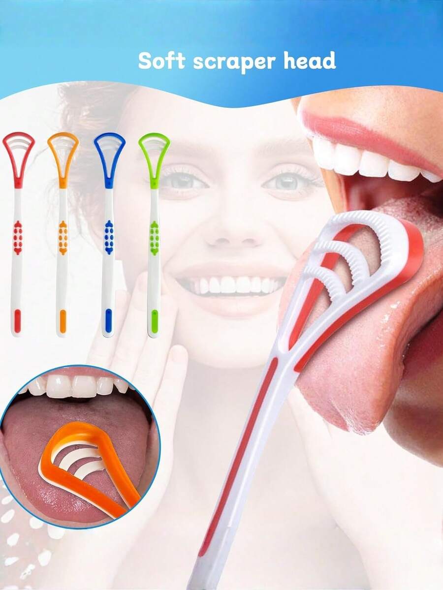 Bộ 1/3/6 dụng cụ cạo lưỡi | Dụng cụ chăm sóc răng miệng cầm tay, loại bỏ hiệu quả hơi thở hôi và mảng bám trên lưỡi, không chứa cồn. Có nhiều màu sắc, nhẹ nhàng với nướu và răng nhạy cảm, dễ sử dụng, giúp duy trì hơi thở thơm mát, sản phẩm vệ sinh răng miệng lý tưởng.