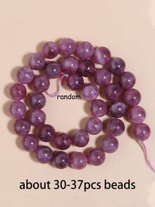 6/8/10mm Natural Stone Beads, Purple Stone, Spodumene, Tiger Eye Agate, Elegant Round Loose Beads, Energy Stone, Suitable For Prayer Beads, Yoga, Jewelry Making Accessories - Multicolor - View 18