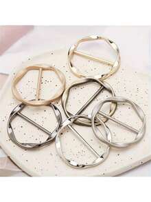 5pcs Multi-Functional Alloy Buckle Set - Versatile, Matching, Can Shorten Length, Can Tie Knots, Suitable For Belts, Waistbands And T-Shirts, Casual Style - Năm chiếc - nhiều màu sắc khác nhau - Xem 4