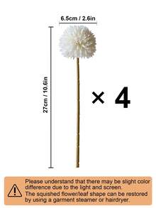 8/16 piezas de Crisantemo, Diente de león e Hortensias artificiales, adecuado como regalo para amigos, novias, decoración de bodas, hogar, oficina, cafetería y fiestas - Blanco - Ver 13