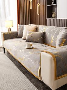 1 chiếc đệm sofa mạ vàng sang trọng, chống bụi, chống trượt, có thể giặt, thời trang, thân thiện với thú cưng, phù hợp cho mọi mùa. - Xám - Xem 1