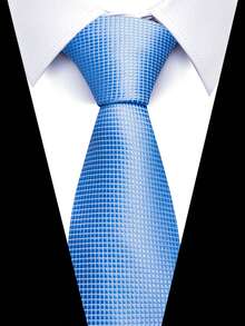 AlanKing 1pc Formal Solid Color 8cm Wide Men's Necktie, Essential Suit Accessory For Formal Business And Wedding Occasions - Color Mixing - View 3