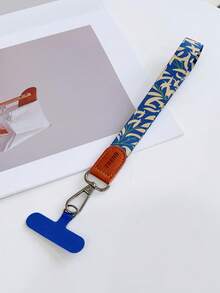 1 pieza Cordón de muñeca grueso y trenzado con clip de hoja de bambú y patrón floral vintage para funda de teléfono móvil - Multicolor - Ver 11