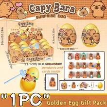 Cute Capybara Surprise Egg Pendant Party Gift Box With 11 Surprises Golden Eggs Decorative Card Birthday Family Gathering Travel Prizes Perfect Gift For Women Back To School Season Stress Relief Fun Playful OUR5 - 1 Piece (random Color) - View 10
