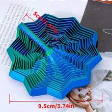 3D立体感官星形玩具，带手柄，成人减压玩具，多色娱乐套装，带来迷人乐趣，彩色分形立体，六边形旋转螺旋星形玩具，办公桌减压玩具，旋转螺旋减压玩具 - 彩色 - 查看 8