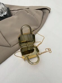 Ví đựng tiền xu mini đính đá lấp lánh, túi xách dự tiệc đính pha lê sáng bóng, túi đeo vai trẻ em, túi đựng mỹ phẩm hình cỏ ba lá. - màu đen - Xem 10