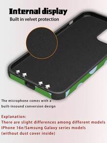 Una elegante funda para teléfono que no incluye cordón ni soporte. Funda de cuero para teléfono con diseño de lunares minimalistas y bonitos, 1 pieza, estampado de lunares blancos y negros, funda de cuero suave con impresión, estilo boho minimalista francés y moderno, compatible con/S24 Ultra, 17 Pro/16 Pro/12 Pro/13/14 Plus/15 Pro/16 Pro, 11/13 Pro Spring. - Verde - Ver 10
