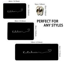 1/2/3pcs Modern Welcome & Kitchen Mat With Heart Design - White On Black Mat Suitable For Front Door, Bathroom, Kitchen - Machine Washable Low-Maintenance Housewarming Gift For Women () - Multicolor - View 2