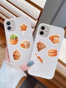 60 piezas Pegatinas estéticas naranja, que contienen elementos de mariposa/macaron/suculenta/teléfono retro, pegatinas decorativas de PVC resistentes al agua adecuadas para funda de teléfono, botella de agua, portátil, cuaderno, equipaje, scrapbook, diario, suministros de oficina, decoración de habitación, pegatinas lindas - Naranja - Ver 6