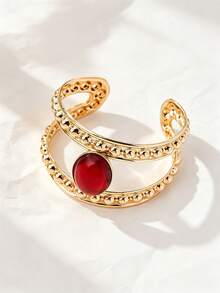1 chiếc vòng tay kim loại kiểu Bohemian đính đá giả ngọc lam, thích hợp cho phụ nữ dự tiệc, đi chơi và đeo hàng ngày. - Vòng tay cổ điển - Xem 17