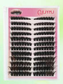 192片簇状假睫毛，D型卷翘浓密，长度4-16毫米，DIY睫毛，自然、浓密、卷翘，超级柔软轻盈，可重复使用，分段式独立睫毛嫁接套装，适用于婚礼、旅行、送礼、居家使用、万圣节、角色扮演和日常妆容。 - 查看 8