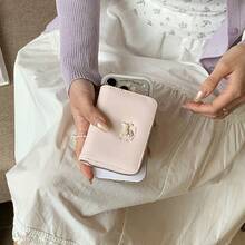 Tarjetero con forma de corazón para perro, monedero minimalista coreano elegante, cartera de estudiante de alta gama para mujeres, regalos de festival, graduación, aprecio a maestros, cumpleaños, regalos para madres, Día de la Madre, artículos esenciales para vacaciones, regalos de graduación, lindo para mujeres, cartera de tarjetas, artículo esencial de viaje - Multicolor - Ver 7