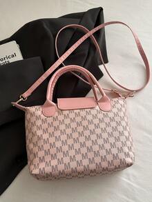 2026新款迷你Ni字母饺子袋，时尚简约风格，轻巧便携收纳袋 - 粉色 - 查看 9