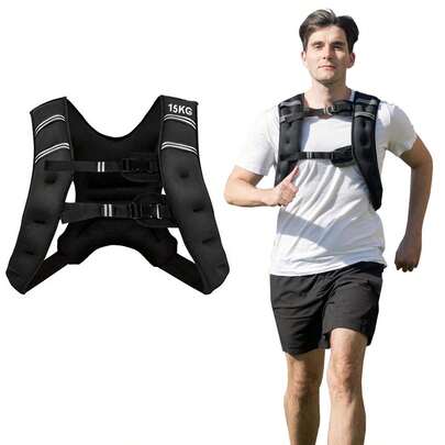  COSTWAY Weighted Vest With Adjustable Buckles And Mesh Bag, Black