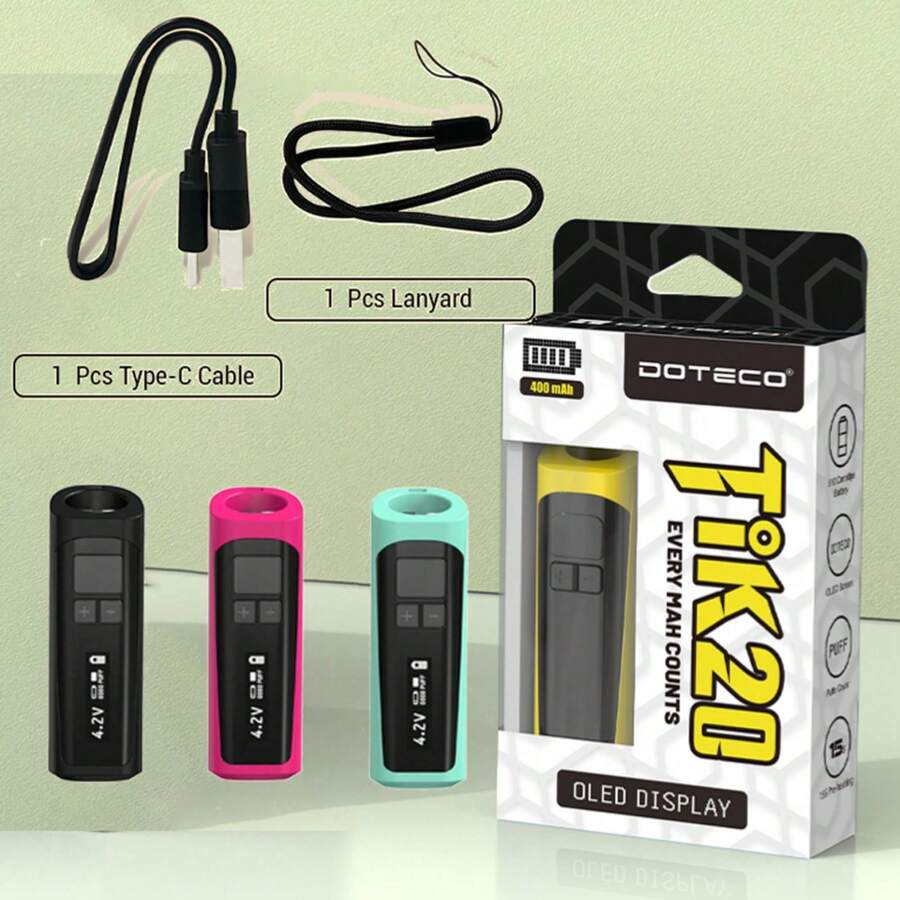 1pc Portable Mini Soldering Iron, LED Digital Display Threaded Electric Soldering Iron, 510 Threaded Interface, Mini Soldering Iron Kit With Display, 400mAh Battery Pack With Adjustable Voltage, Type-C Charging Cable, Fast Heating, With Lanyard For Easy Storage, Compatible With Heating Tips, Suitable For Smartphone, Computer, Camera, Circuit Board Repair, DIY Projects And Electronics Maintenance - Multicolor - View 1