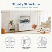 Sweetcrispy 3 Sizes Dresser Bedroom, Storage Drawers, Tall Large Fabric Storage Tower Organizer,Organization And Storage Clothes Organizer , Chest Of Drawers With Metal Frame Wooden Top Nursery, Closet, Living Room, Entryway, White - 白色 - 查看 9