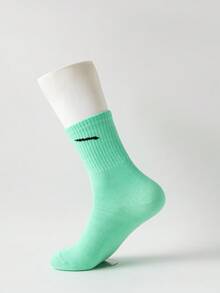 3 Pairs Assorted Color Diagonal Stripe Print Sports Socks, Comfortable Breathable Medium Thickness, Unisex Fashion - Multicolor - View 5