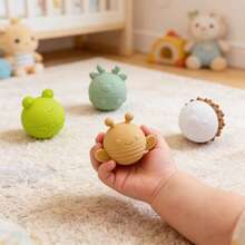 Infant Silicone Tactile Ball, Baby Hand Grasp Massage Ball, Silicone Rattle Toy For Infants - Multicolor - View 4