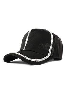 1pc Y2K Style Vintage Baseball Cap With Pearls, Women's Accessory, Summer Golf Hat, Dad Hat, Adjustable Classic Low Profile Solid Color Cap, Unisex Outdoor Sun Hat, Fashion Casual American Style Denim Hat, Perfect Gift Choice - Baseball Cap - View 13