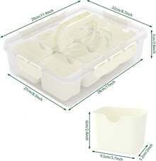 2 Pack Or 3 Pack Divided Serving Tray With Lid And Handles, 8 Or 9 Compartments Snack Box Container Charcuterie Organizer Snackle Box Container For Candy,Nuts,Fruits,Snacks, Pink Or Beige - View 7