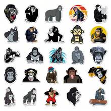 50Pcs Monkey Theme Stickers, Cute Cartoon Monkey Stickers With Funky Poses Cartoon Crazy Monkey MeMe Stickers Funny Gorilla Cute Stickers Fun MeMe Decor DIY Stickers Graffiti Stickers Aesthetic Stickers Vinyl Waterproof Stickers For Journaling Computer Scrapbook Luggage Water Bottle Phone - Multicolor B - View 3