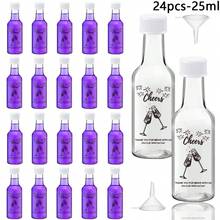 3/24入 25ml/50ml 迷你塑膠酒瓶 飲料分裝空瓶 適用於果汁、洋酒、醬料、蜂蜜,適合婚禮、露營、生日派對、夏季露營、週末狂歡、旅行及戶外活動 - 透明-H10 - 查看 13
