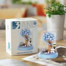 DIY Creative Cherry Blossom Tree House Eternal Flower Assembled Building Blocks Student Toy Gift For Girls - Multicolor - View 5
