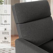 Devoko Single Armchair, Armchair With Reclining Function, Single Armchair With Adjustable Footrest And Backrest, Suitable For Living Room/Home Office, With Side Pockets - 查看 6