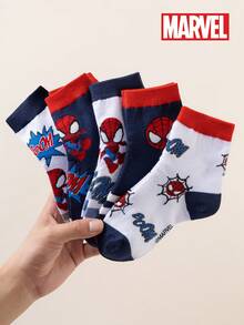 10/5/1 Đôi tất Marvel, tất dài đến bắp chân kiểu hoạt hình Người Nhện dành cho trẻ em, thoáng khí, thấm hút mồ hôi, thoải mái, đa năng, họa tiết hoạt hình thời trang, phù hợp cho học sinh, trẻ em, làm quà tặng và mặc hàng ngày, mùa xuân/hè - Nhiều màu - Xem 10