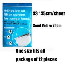 12pcs/48pcs/10m, 5m Kitchen Reusable Stove Vent Filter, Oil Absorbing Paper, Disposable Oil Absorbing Pad For Cooking Fume Extractor - White - View 12