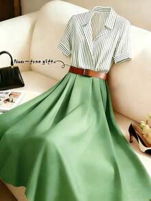Women Midi Dresses - Màu xanh lá - Xem 9