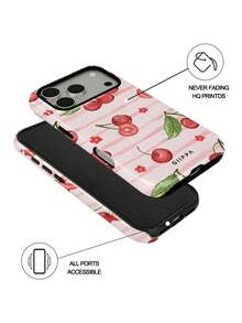 1 Ốp lưng điện thoại 17 Pro Max kẻ sọc hồng trắng với họa tiết quả anh đào vẽ màu nước, phù hợp với 16 Pro Max, 15 Pro Max, 14 Pro Max, ốp lưng điện thoại phong cách Hàn Quốc thời trang và độc đáo, tương thích với 11/12/13/14/15/75 Pro Max Plus, thiết kế thanh lịch cho cả nam và nữ, món quà lý tưởng cho bạn gái vào dịp Giáng sinh, Lễ tình nhân, Lễ Phục sinh, mùa cưới và sinh nhật. - Nhiều màu - Xem 3