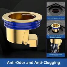 2-In-1 Bathroom & Kitchen Drain Core, Copper Toilet Drain Strainer, Anti-Odor & Anti-Insect Device, Spring-Loaded Self-Sealing Core, Straight Insertion Portable Drain Plug, Universal Hidden Drain Core, Leak-Proof Function, NYYL - Silver - View 2
