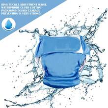 Adjustable Reusable Adult Diaper For Elderly Washable Incontinence Underwear Waterproof Breathable Pants For Disabled - Blue - View 3