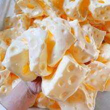 1pc 7cm Square Ultrathin Cheese Ball Squishy Toy, TPR Slow Rebound Squeeze Toy, No Filler, Cheese Skin Squishy, Birthday//Halloween,, Stress Relief - 1pc - 查看 3