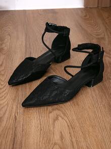 Women's Minimalist Pointed Toe Silver Elegant Flat Outdoor Shoes - Black - View 6