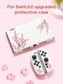 1 pieza Funda protectora con diseño de flor de cerezo rosa compatible con 2 (2025), Switch NS, Switch OLED, Switch Lite, accesorios para Nintendo Switch 2/Switch, juego completo que incluye estuche de transporte, base acoplable, mejor regalo para jugadores de Switch - Multicolor - Ver 15