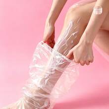 Ống giữ ẩm chân dùng một lần, co giãn, chống trượt, bao phủ toàn bộ chân, chăm sóc spa, ống bọc chân bằng nhựa dày, chống rách, dùng cho chăm sóc cơ thể tại nhà. Mặt nạ chân. - Dài - Xem 2