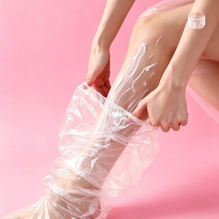Ống giữ ẩm chân dùng một lần, co giãn, chống trượt, bao phủ toàn bộ chân, chăm sóc spa, ống bọc chân bằng nhựa dày, chống rách, dùng cho chăm sóc cơ thể tại nhà. Mặt nạ chân.
