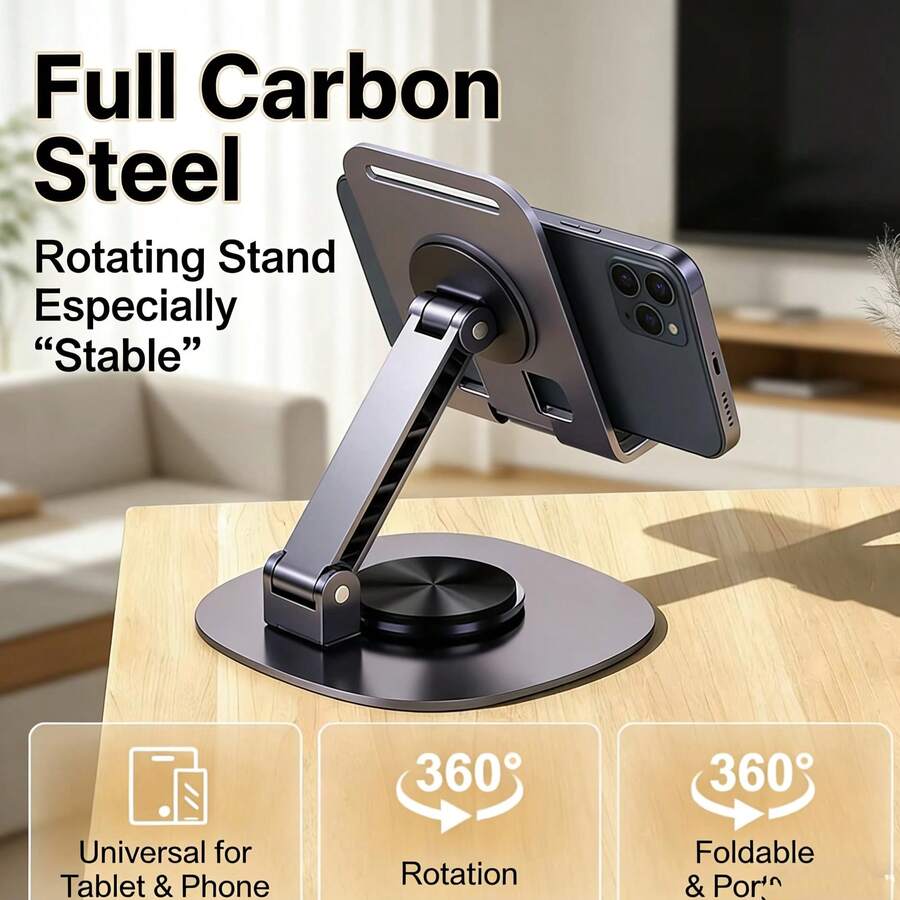 1 Giá đỡ điện thoại hợp kim. Giá đỡ điện thoại/máy tính bảng bằng kim loại xoay 360 độ này có khung kim loại điều chỉnh được để hỗ trợ chắc chắn và tương thích với tất cả các dòng điện thoại. Quà tặng Ngày của Mẹ.