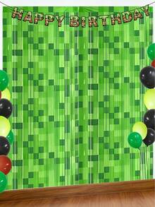 1/2 Dây ruy băng tua rua chủ đề pixel màu xanh lá cây, trang trí tiệc pixel, phông nền hoạt hình cho tiệc sinh nhật chủ đề trò chơi, hình nền trò chơi, biểu ngữ vải chủ đề trò chơi, thiết kế pixel, dây ruy băng khảm, trang trí phông nền sự kiện sinh nhật. - Xem 4