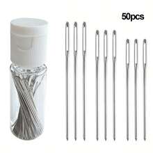 50pcs Cross Stitch Needles Assortment 22/24/26 Sizes, Handcraft Embroidery DIY Tools Needle Threader & Needle Case - Twenty Two# - View 12
