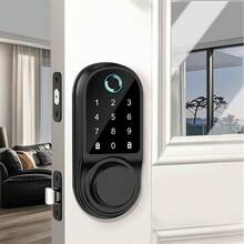 Smart Lock Fingerprint Door Lock – Tuya APP Remote Control, Keyless Entry Door Lock With Biometric Fingerprint, Password, Key, Passage Mode For Home Office – Black - AF06DSTUYA - 查看 8