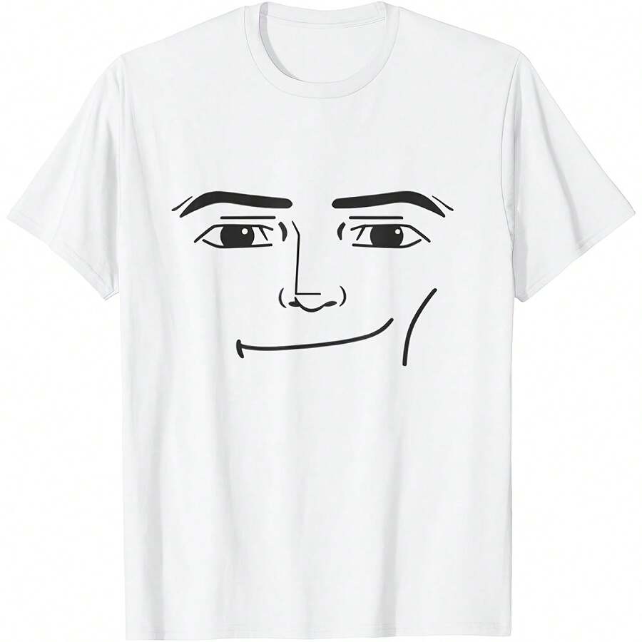 Cool Anime Robot Robloxs Face Fashion Women And Men T-Shirt - 白色 - 查看 1