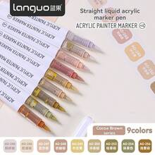 9-Color Set, New 288-Color Professional Set, 207-Color Direct Liquid Acrylic Paint Markers, Soft Tip Large Capacity Ink, Uniform Color, Odorless, Opaque, Suitable For Stone, Glass, Ceramic, Easter Eggs, Metal, Woodcraft Stationery, Student Watercolor Pens, Dual-Tip Oil-Based Markers For Art Students, Paintbrushes For Elementary School Drawing Books, DIY Creation, Suitable For School Art Supplies, Back-To-School Essential - Sets - View 14