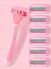 1pc Women's Body Bikini Hair Removal Razor With Replaceable Stainless Steel Blades, Manual Depilation Head - Multicolor - View 5